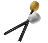 VANZACK Microfono Finto Giocattolo Per Bambini Piccoli, Set 4 Pezzi Glitter Argento e Oro, Leggero e Resistente, Accessorio Per Feste, Compleanni e Gioco Di Finzione