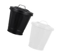 VANZACK Mini Cestino per la Spazzatura da Tavolo Coperchio Set da 2 Pezzi Contenitore per la Raccolta dei Rifiuti Domestici Design Compatto per Cucina Soggiorno Bagno e Ufficio