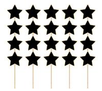 VANZACK Mini Lavagnette Nere Leggere e Creative 20 Pezzi a Forma di Stella a Cinque Punte in Legno Perfette per Decorazioni da Giardino e Segnatavolo per Matrimoni