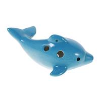 VANZACK Ocarina in Ceramica a 6 Fori Forma di Delfino Strumento Musicale per Principianti Bambini e Adulti Suono Chiaro e Breve Riverbero per Apprendimento Musicale