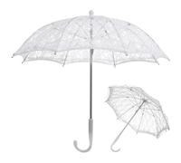 VANZACK Ombrello di Pizzo Bianco per Danza e Cerimonie Romantiche Accessorio Fotografico e Decorazioni Nuziali 1 Pezzo