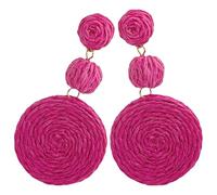VANZACK Orecchini da Donna in Rafia Leggera Orecchini Pendenti in Rattan Estivi da Spiaggia Gioielli da Vacanza Colorati per Ragazze e Occasioni Speciali