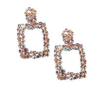 VANZACK Orecchini Geometrici Cristallo Con Rivestimento Rutenio Studs Eleganti Diverse Colorazioni Per Speciali Per e Ragazze