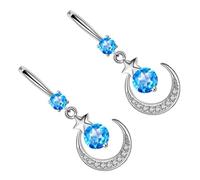 VANZACK Orecchini Pendenti con Pietre Brillanti a Forma di Stella e Mezzaluna Gioielli Delicati per Donna Decorazioni per le Orecchie Adatti a Feste Matrimoni e Uso Quotidiano Regalo