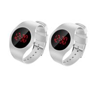 VANZACK Orologio Digitale LED per Ragazzo Ragazza 2pezzi Schermo Chiaro e Cinturino in Plastica Bianco per Ragazzi e Ragazze Adatto a Compleanni e Matrimoni