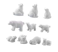 VANZACK Orso Polare in Miniatura Decorativo 10 Pezzi in Resina Resistente Per Piccoli Giardini e Balconi, Ornamenti Da Giardinaggio Creativi Per Micro Paesaggi e Ambienti Esterni