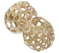 VANZACK Paralume in Bambù Facile da Installare per Lampada da Soffitto Set 2 Pezzi Mini Lampada Piccola Paralume per Camera da Letto