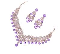 VANZACK Parure Sposa con Collana e Orecchini Color e per Accessori Matrimonio Raffinati e Versatili