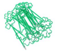 VANZACK Penne a forma di trifoglio, penne decorative a sfera, 20 pezzi, in plastica verde, inchiostro a rapida asciugatura, per uso domestico e scuola