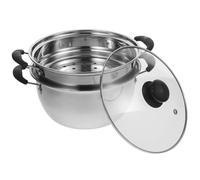 VANZACK Pentola Vaporiera in Acciaio Inossidabile Spessa Singolo Resistente e Antiaderente Adatta per Piano Cottura a Induzione e a Multiuso per Cottura a Vapore e Bollitura Domestica