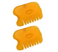 VANZACK Pettine per Massaggio Arancione Chioma in Cera D'api 2 Pezzi per Raschiatura Gua Sha Funzioni di Sollievo Sciatica e Regolazione Calore Locale