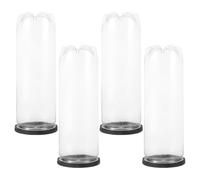 VANZACK Porta Palline Tennis Resistente in Plastica Trasparente 4 Pezzi Chiusura a Vite, Bottiglia Pratica per Uso Sportivo Tennis e Baseball