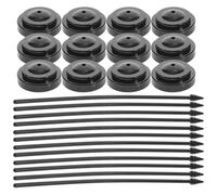 VANZACK Portabandiera da Tavolo Base Stabile in Metallo 6,3X27 CM, Set 12 Pezzi, Supporto per Bandiera da Scrivania per Trattative Commerciali e Ufficio