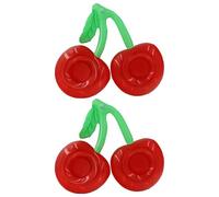 VANZACK Portabicchieri Gonfiabile Doppio a Forma di Ciliegia in PVC Resistente Set 2 Pezzi Portabevande Galleggianti per Piscina e Feste Estive Facile da Gonfiare e Stabile Sull’Acqua