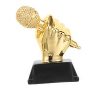 VANZACK Premio Musicale a Forma di Microfono in Resina 12x6x13 Cm, Riconoscimento Cantanti per Concorsi Canori, Onorificenza Vincitori Adulti per Eventi Musicali e Gare di Canto