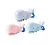 VANZACK Prolunga Rubinetto per Ragazzo Ragazza 3 Pezzi, Estensione Maniglia Lavabo in Plastica Morbida, Design Balena Colorato Blu Rosa Grigio, Accessorio Sicurezza Bagno per Facilità