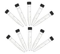 VANZACK Provette per Centrifuga Conica in Vetro 15ml 10 Pezzi con Tappo a Vite e Marcature Graduati per Laboratorio e Biologia Molecolare