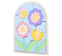 VANZACK Puzzle 3D Fiore in Legno per Piccoli Giocattolo Educativo per la Cognizione dei Colori e Sviluppo Motorio Set Didattico per Prima Infanzia e Coordinazione Occhio-Mano