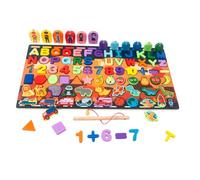 VANZACK Puzzle Educativo per Anni Multifunzione con Numeri Colorati Sviluppo Abilità Manuali e Riconoscimento Colori e Numeri Superficie Liscia e Bordi Arrotondati Sicuri