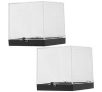 VANZACK Scatole Trasparenti Quadrate per Campioni Minerali Vetrine Portaoggetti per Rocce Set da 2 Scatole Piccole per Esposizione e Conservazione di Minerali e Gemme per Collezioni e