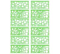 VANZACK Set 12pezzi Righelli per Disegno in Plastica Pp Trasparente, Righelli Geometrici per Studenti, Strumenti per Disegno Tecnico e Pittura, per Scuola e Ingegneria Civile