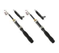 VANZACK Set 2 Pezzi Canna da Pesca Telescopica Portatile 1,0 M, Mini Canna da Spinning Pieghevole in Mare, Asta Corta Mulinello Rotante e Guide Rinforzate per Pesca Outdoor e Viaggio
