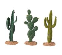 VANZACK Set 3 Pezzi Statuette di Cactus Artificiali in PVC Decorazione Piante per Casa e Ufficio Ornamento di Cactus Simulato Texture Realistica e Resistente