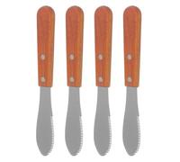 VANZACK Set 4 Pezzi Spatole da Cucina Manico in Legno, Spalmatore Formaggio e Burro Resistente All’usura, Raschietto Marmellata per Uso Domestico, Utensili da Taglio per Preparazione
