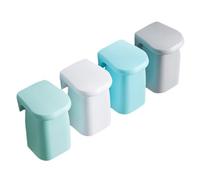 VANZACK Set 4 Portabicchieri da Parete Magnetici per Bagno Portaspazzolino Antitraccia Installazione Senza Chiodi Design Salvaspazio per Pareti Lisce e Specchi