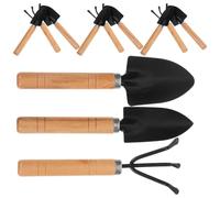 VANZACK Set Attrezzi da Giardinaggio Mini 15 Pezzi con Manici in Legno e Strumenti in Ferro per Balconi e Piante da Interno, per Coltivare e Curare le Radici