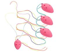VANZACK Set Da 4 Ocarine Mini a 6 Fori Per Ragazzo Ragazza, Strumento Musicale in Plastica Per Principianti, Colore Rosa, Facile Da Suonare Per Apprendimento e Regalo Educativo