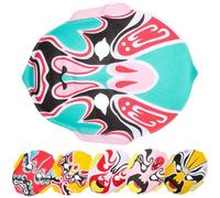 VANZACK Set da 6 Maschere Floccate Dell’opera del Sichuan, Maschere Portatili per Cosplay e Decorazione, Accessori per Feste di Halloween, Carnevale e Spettacoli Stile Casuale