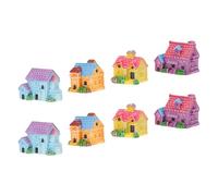 VANZACK Set di 8 Case in Miniatura in Resina per Micro Paesaggio da Giardino, Decorazioni Creative e Portatili per Progetti Fai-da-Te in Spazi Abitativi