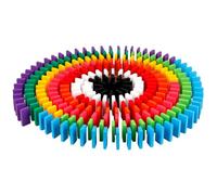 VANZACK Set di Blocchi Domino in Legno 120 Pezzi 12 Colori 44X2X07 CM Giochi di Bilanciamento Educativi per e Adulti Sviluppo Creatività e Lavoro di Squadra