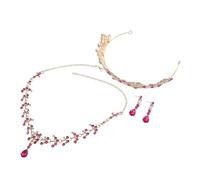 VANZACK Set di tre pezzi per copricapo da sposa da principessa rossa diadema d'oro diadema nuziale per le donne accessori per costumi da regina diademi nuziali per la sposa lega