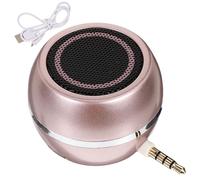 VANZACK Speaker Ingresso Audio 3, 5mm, Mini Altoparlante Ricaricabile Rosa | Scocca in Plastica, Anello Color Oro, Cavo di Ricarica Incluso Colore Casuale