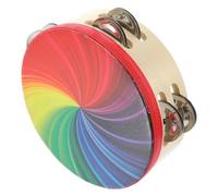 VANZACK Tamburello Doppia Sonagli Arcobaleno per Adulti e Strumento Musicale Portatile per Feste e Educativo Resistente e Divertente per Sviluppare Musicale
