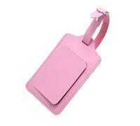 VANZACK Targhetta Valigia in Pelle Rosa con Porta Dati e Indirizzo Etichetta Bagaglio Resistente con Cinturino Identificatore Unico per Valigia Borsa e Zaino da Viaggio