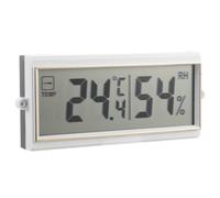VANZACK Termometro Digitale da Parete Display Lcd, Igrometro Ambiente ℃ | Plastica Bianca, Sensori Temperatura e Umidità, Numeri Grandi, per Clima Interno e Serra