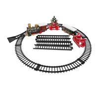 VANZACK Trenino Elettrico Natalizio con Illuminazione e Musica con Binari Colorati Gioco Creativo per Sotto Albero di Natale