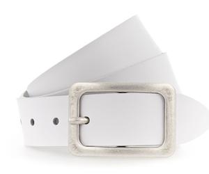 Vanzetti 35mm Full Leather Belt W75 White
