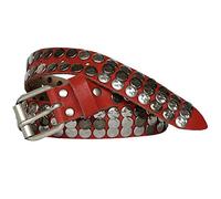 Vanzetti bambini cintura rossa con borchie d' argento, larghezza 3 cm vj050 a6090 - 351 Rosso/Argento 85 cm