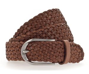 Vanzetti Braided Women's Leather Belt W75 Mid Brown