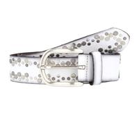 Vanzetti Cintura con borchie in pelle 75 cm bianco