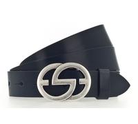 Vanzetti Full Leather Buckel Belt W105 Navy