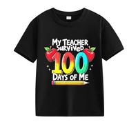 vaolkwsacz 100th Day of School Celebration for Girls and Boys Kids T-Shirt Fun Colorful Numbers Principessa T Shirt Girl, Nero , 4-5 Jahre