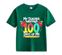 vaolkwsacz 100th Day of School Celebration for Girls and Boys Kids T-Shirt Fun Colorful Numbers Principessa T Shirt Girl, verde, 4-5 Jahre
