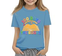 vaolkwsacz 100th Day of School Celebration for Girls and Boys Kids T-Shirt Fun Colorful Numbers Toy Red T Shirt 152, Azzurro, 12-13 Jahre