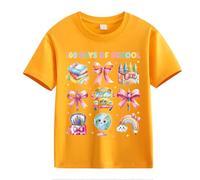 vaolkwsacz 100th Day of School Celebration for Girls and Boys Kids T Shirts Fun Colorful Numbers Larges Damen, Colore: arancione., 12-13 Jahre