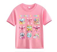 vaolkwsacz 100th Day of School Celebration for Girls and Boys Kids T Shirts Fun Colorful Numbers Larges Damen, Colore: rosa., 2-3 Jahre
